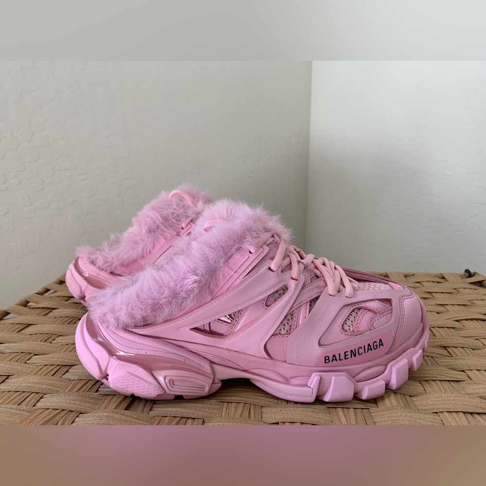 Balenciaga Pink Fur Sneakers